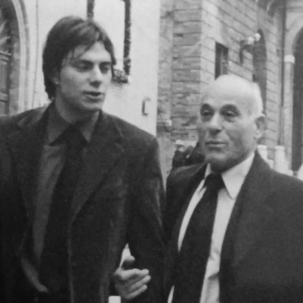 Luca Marcolini con suo padre nel novembre 2003